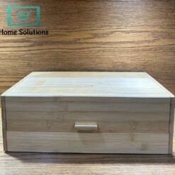 Natural Bamboo Bread Box with Matching Bamboo Lid