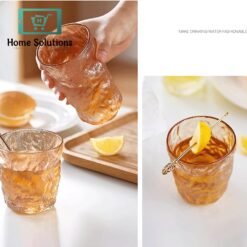 Alternative view of 6 Piece Gold Frozen Ice Drink Glass Set – 280ml
