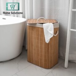 Alternative view of Bamboo Laundry Basket – Stylish & Durable Clothes Storage Organizer
