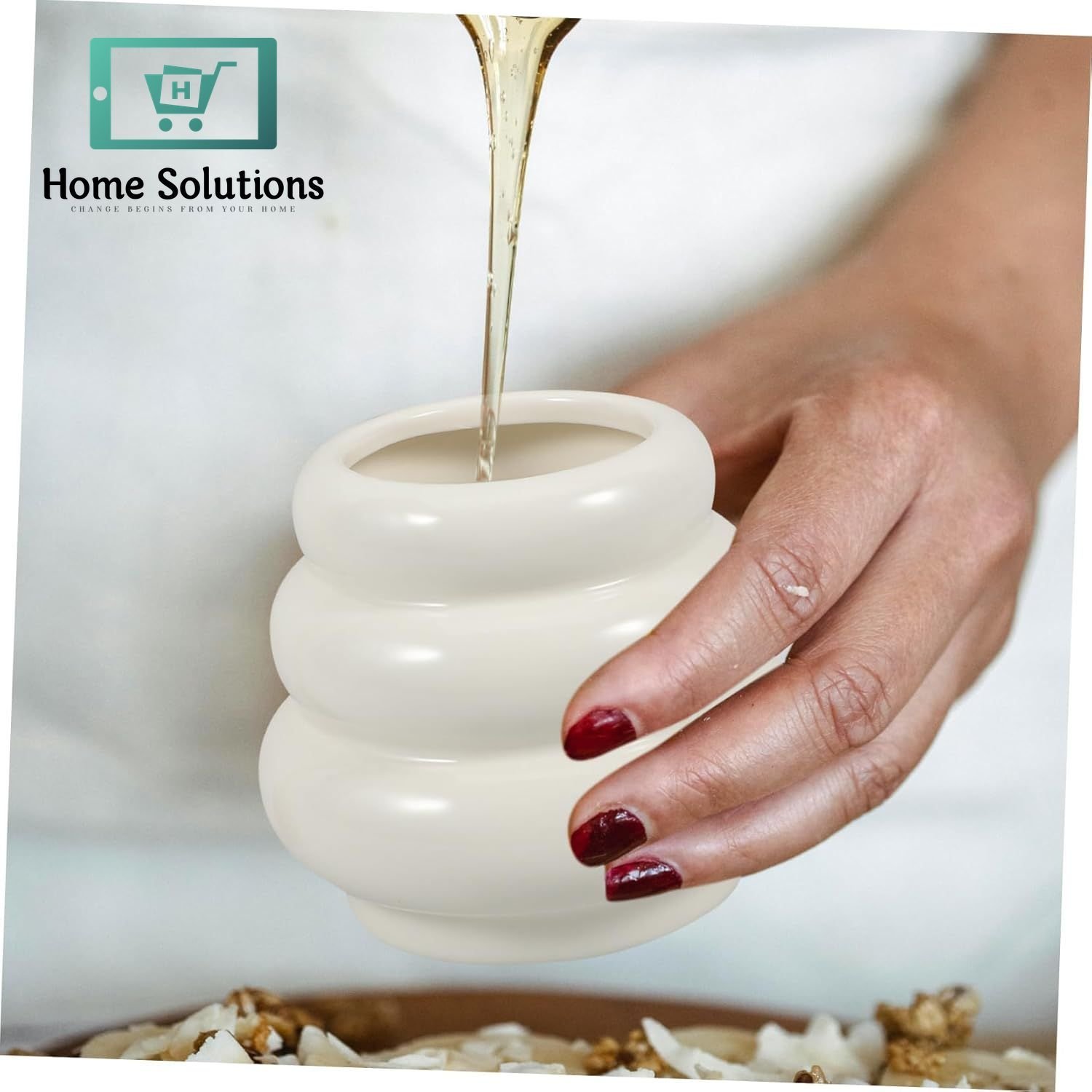 Elegant Ceramic Honey Jar with Dipper – Stylish Syrup & Honey Dispenser 6 Elegant Ceramic Honey Jar with Dipper – Stylish Syrup & Honey Dispenser - Image 4