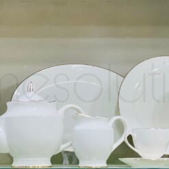 Bonechina Gold Rim Dinner Set of 61 Pieces - 8 Persson Serving