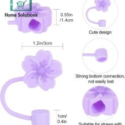 Flower Shape Silicone Straw Stopper 24 81A87FD8 C659 45D0 A604 B41BDD98DFD3 - Home Solutions