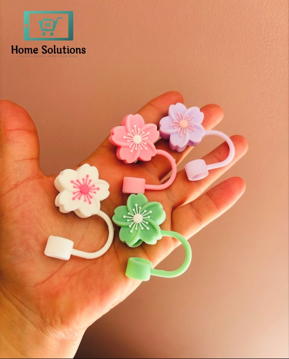 Flower Shape Silicone Straw Stopper 3 Flower Shape Silicone Straw Stopper