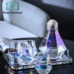 Alternative view of Rainy Rainbow Diamond Shape 7pcs Decanter Set