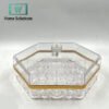 Acrylic Transparent Hexagon Dry Fruit Tray with Lid Used for Dried Fruits Nuts Cookies Snacks - Home Solutions