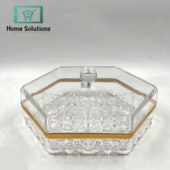 Hexagon Acrylic Dry Fruit Tray with Lid – Transparent Snack Server