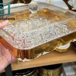 Alternative view of Square Acrylic Dry Fruit & Snack Tray with Lid – Transparent Multi-Compartment Server