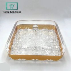 Square Acrylic Dry Fruit & Snack Tray with Lid – Transparent Multi-Compartment Server