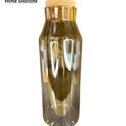 Amber Ribbed Glass Cork Bottle 1 - Home Solutions