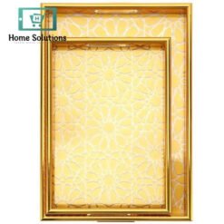 Arabic Style Tray Set Acrylic Gold Plated Trays Elegant Finish 2pcs 3 - Home Solutions