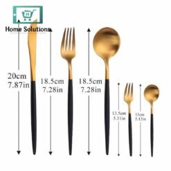 24 Piece Portuguese Cutlery Set - Black & Gold 7 B64FA0F1 76CA 43E9 8EE0 86302E7A17FF - Home Solutions