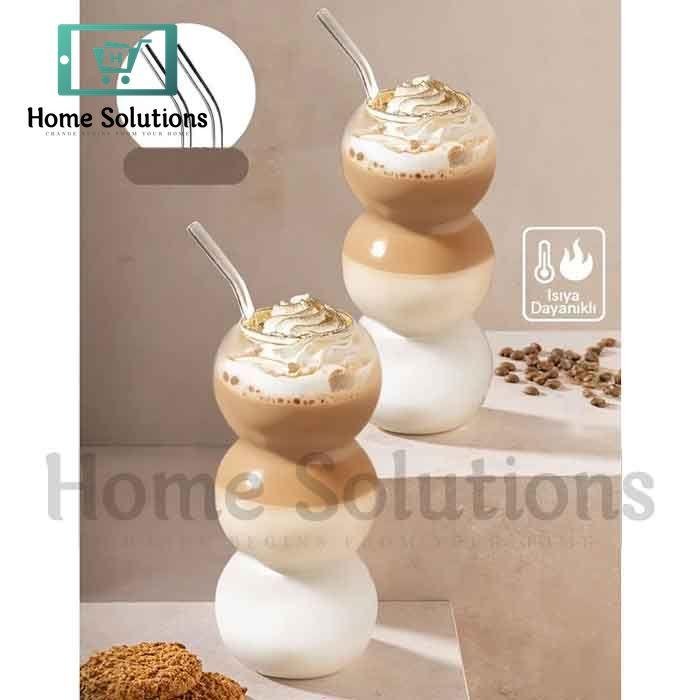 Caterpillar Coffee Glass With Straw 4 Caterpillar Coffee Glass With Straw - Image 2