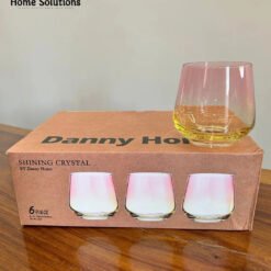 Danny Home Supreme Shining Crystal Multicolour Glass Set 6Pcs (360ml)