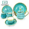 Bone China 24 Pcs Spiral Tea Set in Hand Painted Pattren 123 - Home Solutions