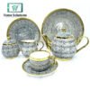 Bone China 24 Pcs Spiral Tea Set in Hand Painted Pattren 1234 - Home Solutions