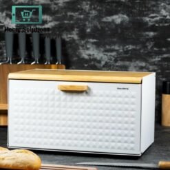 BreadBox Steel BambusMadefromhygienicandecologicalmaterials Durableandsolidconstruction Storesallkindsofbread itisidealforyoutokeepbreadrolls bageelsorevenmuffins Size 35.5x23.5 1 - Home Solutions