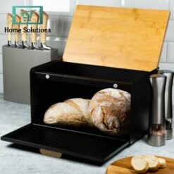 BreadBox Steel BambusMadefromhygienicandecologicalmaterials Durableandsolidconstruction Storesallkindsofbread itisidealforyoutokeepbreadrolls bageelsorevenmuffins Size 35.5x23.5 2 - Home Solutions