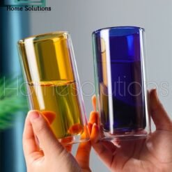 Colorful Double Wall Cylindrical Glass - 400ml