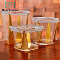 Canister Set with Gold Silver Rose Gold Coating 3 Pcs Set 1 - Home Solutions