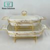 Chafing Dish Buffet Set Ceramics Chafer with Marble Finish Chafer and Buffet Warmer White Rectangle 510x510 1 - Home Solutions