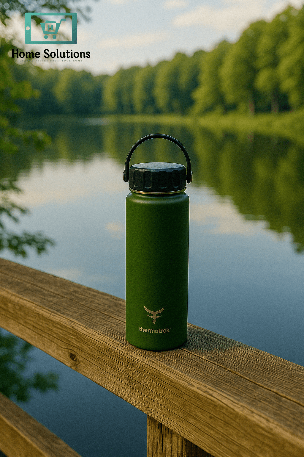 Stainless Steel Insulated Water Bottle with Screw-On Cap - 20 oz (590ml), Military Green 5 Stainless Steel Insulated Water Bottle with Screw-On Cap - 20 oz (590ml), Military Green - Image 3