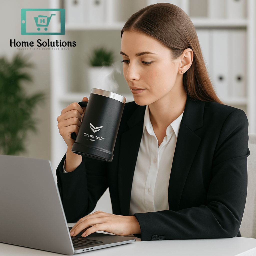 Stainless Steel Insulated Mug with Handle - 24 oz (710ml), Green 4 Stainless Steel Insulated Mug with Handle - 24 oz (710ml), Green - Image 2