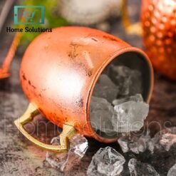 Alternative view of Copper Mug with Stainless Steel Inner & Golden Handle