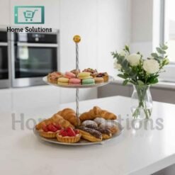 Elegant Silver 2-Tier Serving Platter Chrome Finish 7 Elegant Silver 2 Tier Serving Platter Chrome Finish 1 - Home Solutions