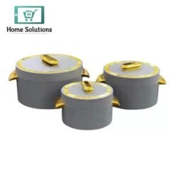 Food Warmer Hotpot Set Grey Gold Set of 3 JY 009 1 in Pakistan - Home Solutions