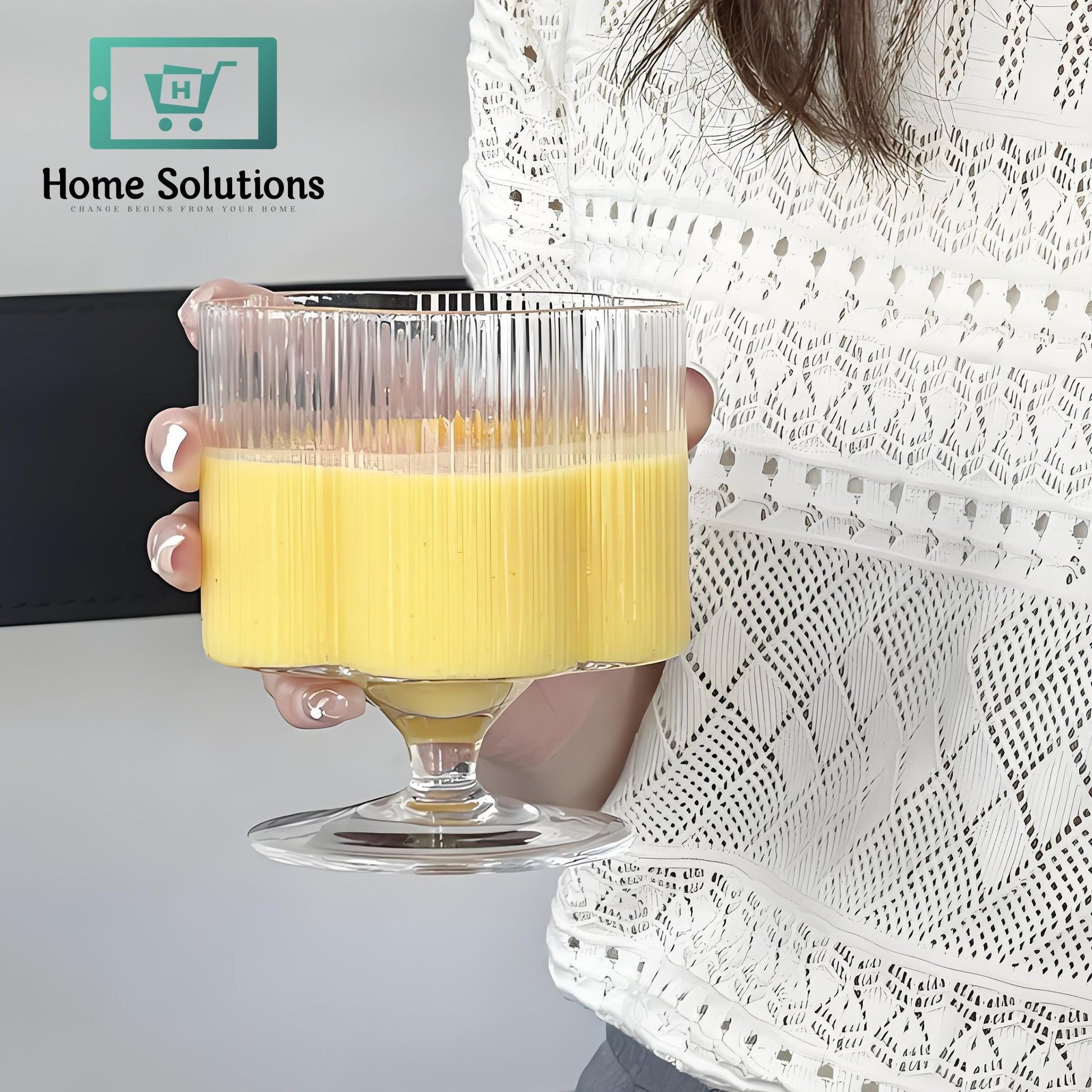 Ribbed Flower-Shaped Low Stem Glass Set – 370ml (165g) | Pack of 6 5 Ribbed Flower-Shaped Low Stem Glass Set – 370ml (165g) | Pack of 6 - Image 3