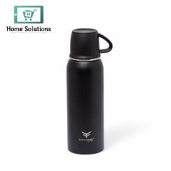 Stainless Steel Insulated Water Bottle with Screw-On Cap - 27 oz (800ml), Black