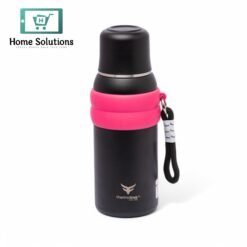 Stainless Steel Insulated Water Bottle with Screw-On Cap - 27 oz (800ml), Black/Pink