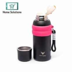 Alternative view of Stainless Steel Insulated Water Bottle with Screw-On Cap - 27 oz (800ml), Black/Pink