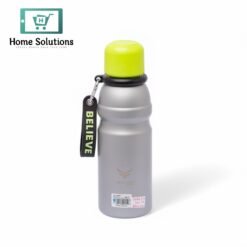 Alternative view of Stainless Steel Insulated Water Bottle with Screw-On Cap - 20.3 oz (600ml), Silver/Green Cup