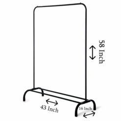 Heavy Duty Garment Racks Indoor Bedroom Clothing Hanger with Top Rod and Lower Storage Shelf 147x110x41Inch Black 3 - Home Solutions