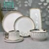 Porcelain Cream Shine Lining Dinner Set 32 Pieces - Home Solutions