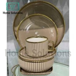 Porcelain Cream Shine Lining Dinner Set 32 Pieces 5 - Home Solutions