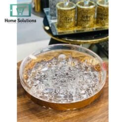 Alternative view of Round Acrylic Dry Fruit & Snack Tray with Lid – Transparent Multi-Section Server