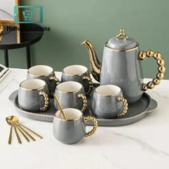 Alternative view of Elegant Coffee Serving Set 9-Piece – Cups, Saucers & Tray
