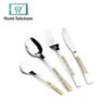 Arshia gold and silver Stainless Steel Cutlery Set - 38 Pieces - TM478GS