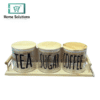 3 Piece Glass Jar With Bamboo Lid