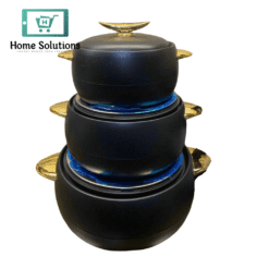 Luxury 3 Pcs Hotpot Set | Plain Black