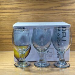 Elegant Smoke-Tinted Wine Glass Set – 6 Pcs