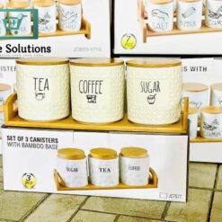3-Piece Self Texture Airlock Tea Coffee & Sugar Jars With Wood Stand 9 WhatsApp Image 2025 04 17 at 5.10.00 PM - Home Solutions