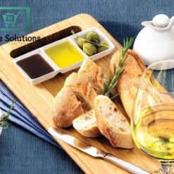 Alternative view of Wilmax England Fine Porcelain Divided Snack Dish 6 x 2.5 Inch