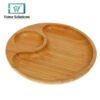 Wilmax England Bamboo Round Divided Platter 14" Inch – 2 Section Serving Tray