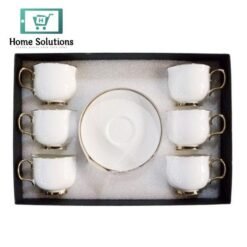 Cup & Saucer Set 6-Piece  – Elegant Tea & Coffee Serveware (White)
