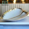 angela leaf ceramic white tray in Pakistan - Home Solutions