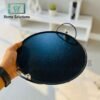 Black Round Serving Tray - Modern Design Durable