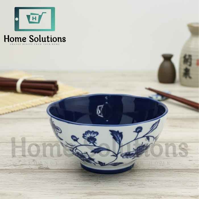 Fine Porcelain Round Bowl 4.5" - Blue Floral Design 6 Fine Porcelain Round Bowl 4.5" - Blue Floral Design - Image 4